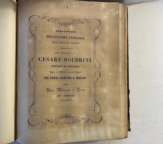 Dell'utilità dell'anatomia patologica nella medicina pratica. Dissertazione